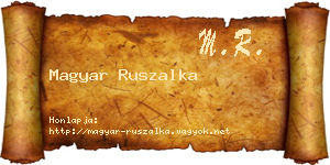Magyar Ruszalka névjegykártya