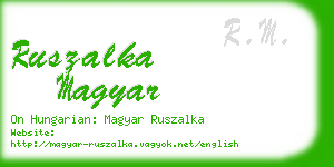 ruszalka magyar business card